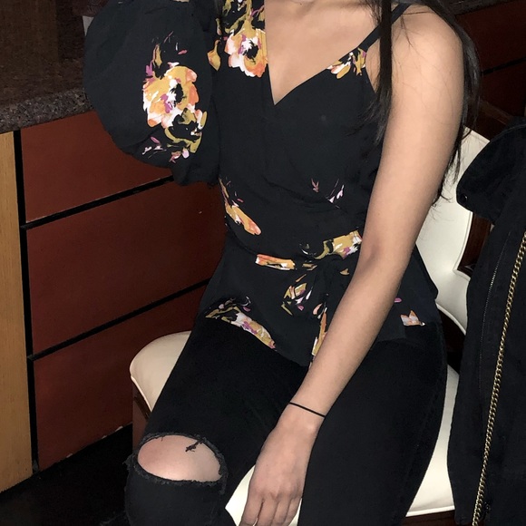 ALC Silk Wrap Top / Blouse - Picture 2 of 4